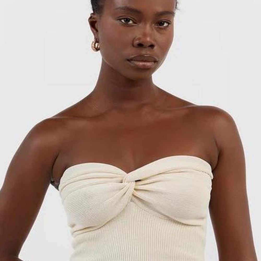 DISSH Anika twisted cream knit top
